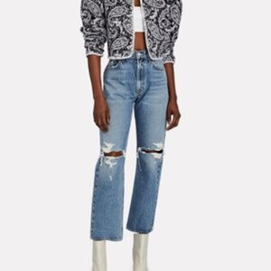 AGOLDE Mia Mid Rise Distressed Denim